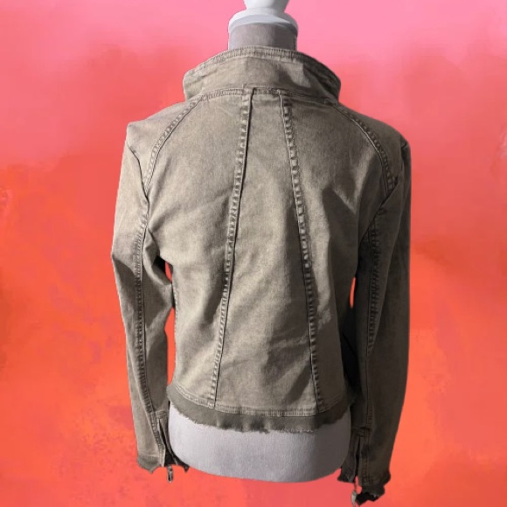 Free People Collapsing Twill Military Jacket - Tan - Picture 6 of 8